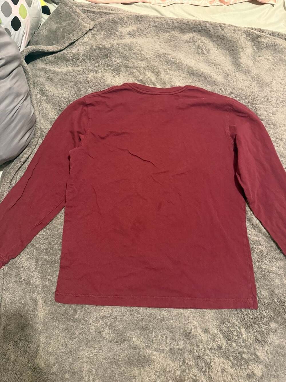 George Men's Burgundy Long Sleeve Crew Neck T-Shirt Size M (38-40)